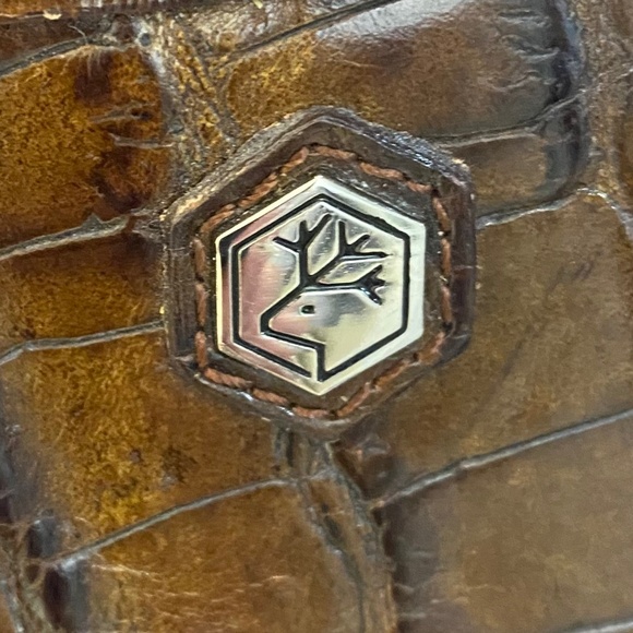 Valentina In Pell Italian Leather Zipper Purse Vintage Croc Style Look - Picture 4 of 16